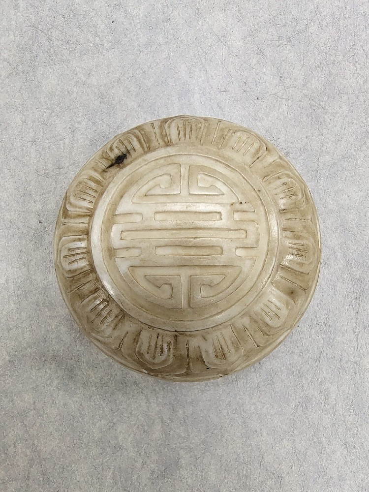 砗磲莲花寿字纹香盒